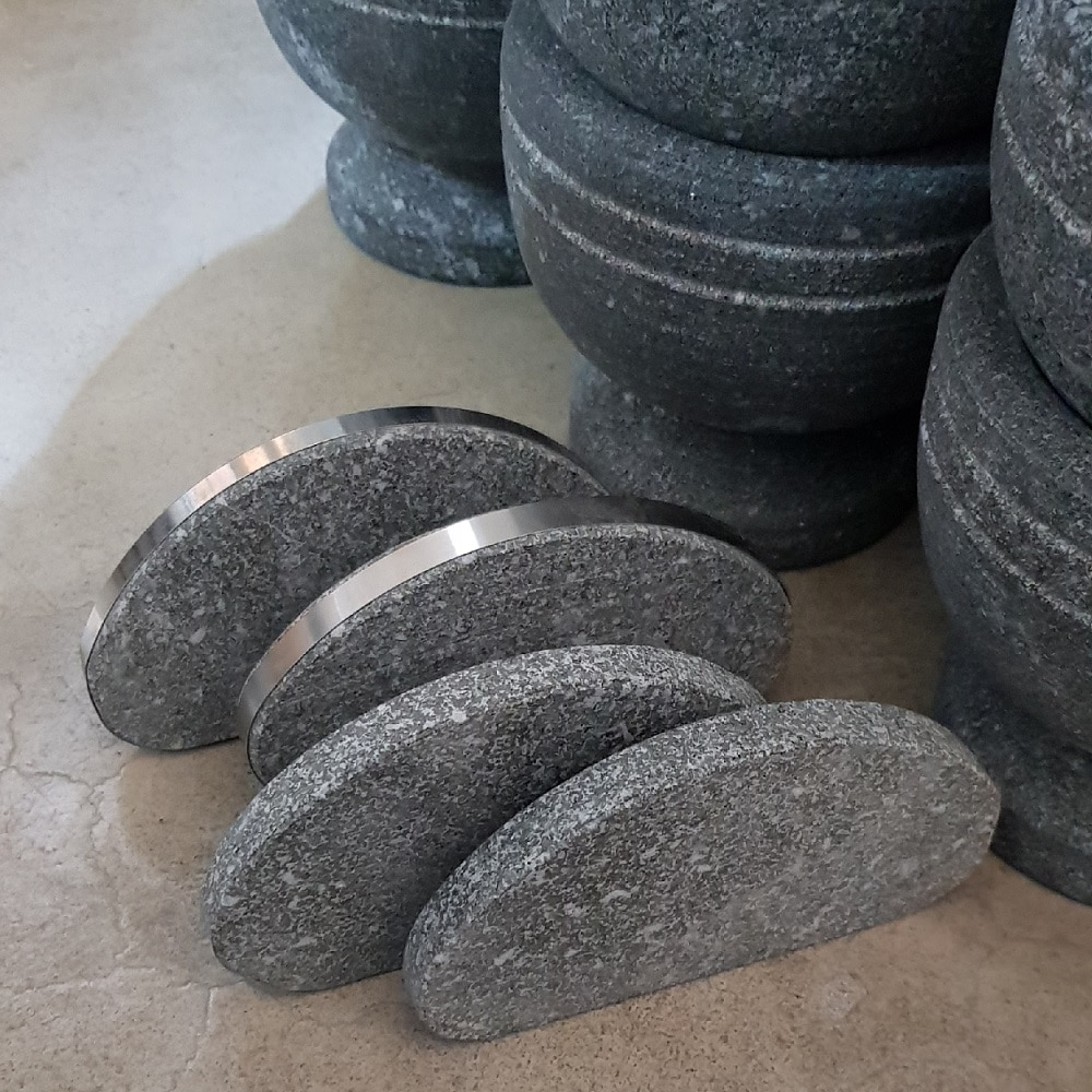 장수곱돌 반달 돌 고기받침 고기방석 140x70mm(스텐톄)  10개 묶음